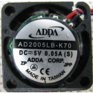 ADDA AD2005LB-K70 5V 0.05A 2wires Cooling Fan